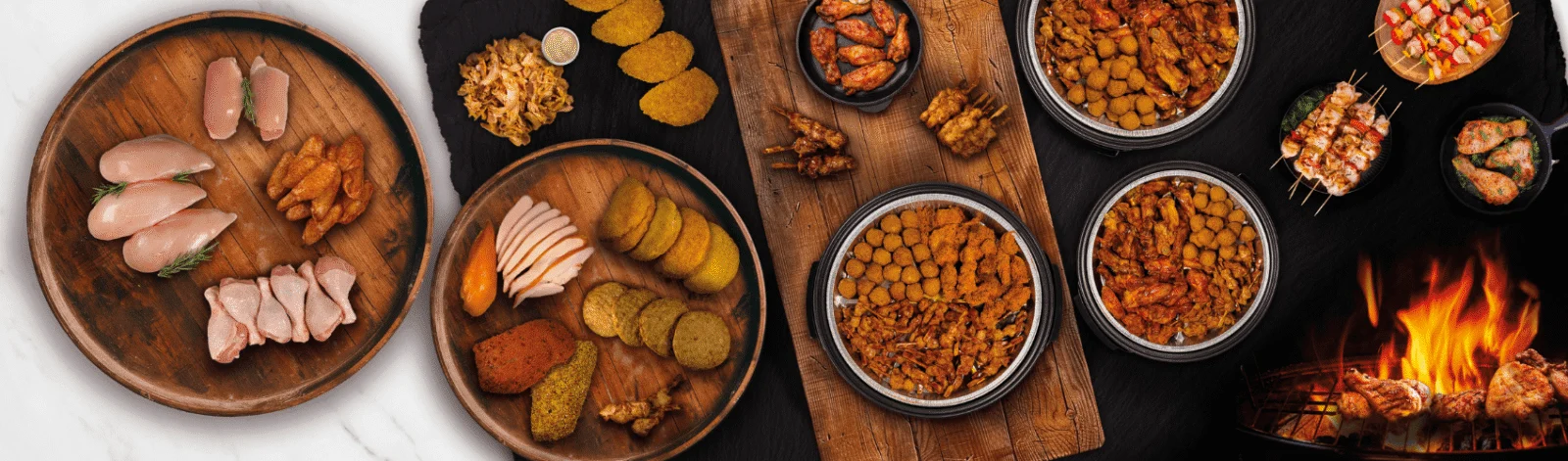 Assortiment kip, grillproducten en partypannen van Kip & Zo
